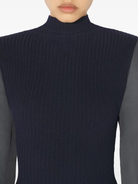 Jean Paul Gaultier ribbed long-sleeve bodysuit - Blue