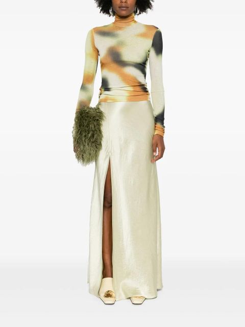 Nanushka smudged graffiti-print top - Yellow