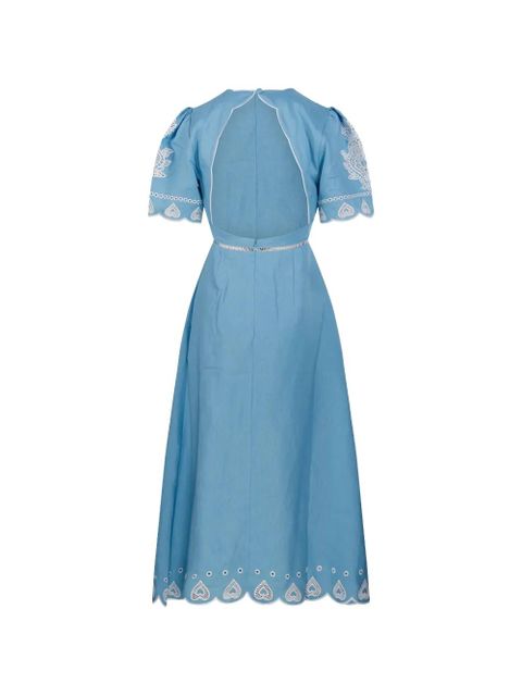 FARM Rio cut-out embroidered midi dress - Blue - zdjęcie produktu nr 2