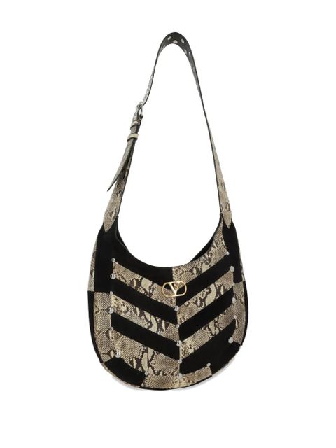 Valentino Garavani large Vlogo studded shoulder bag - Black