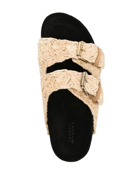 ISABEL MARANT Lennyo raffia sandals - Neutrals