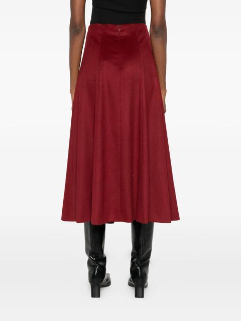 Max Mara panelled wool skirt - Red