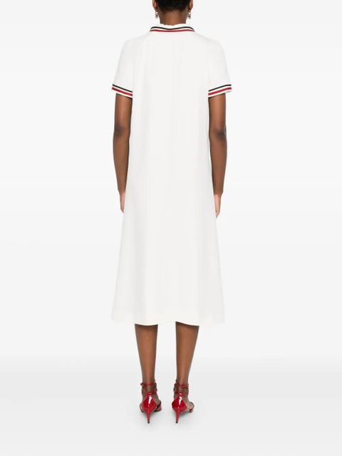 Valentino Garavani cherry-embellished polo midi dress - White