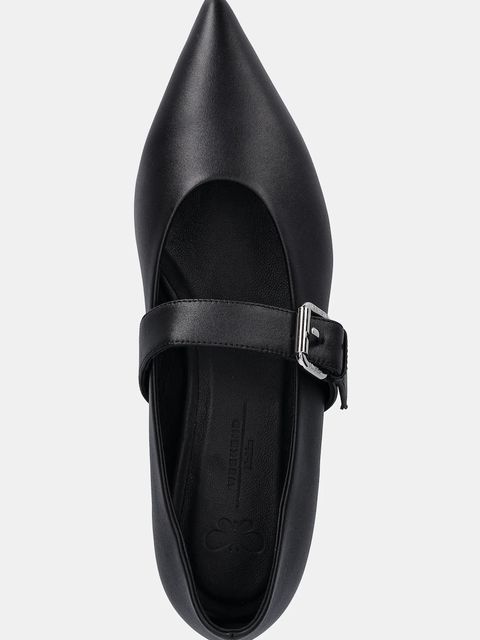 Weekend Max Mara baleriny skórzane Wkagel kolor czarny 2615521054600