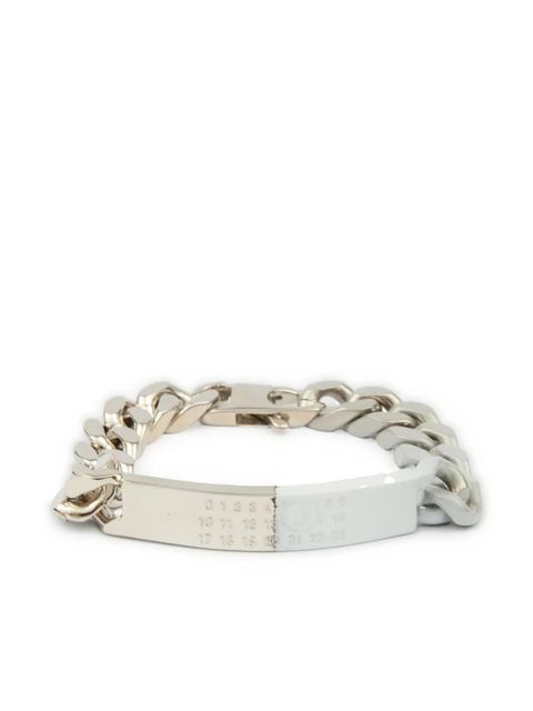 MM6 Maison Margiela Minimal Logo ID Tag curb bracelet - Silver - zdjęcie produktu nr 1