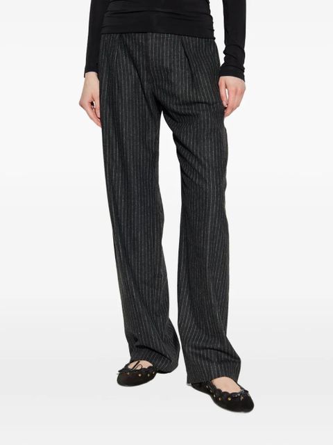 ISABEL MARANT Lisetta pinstripe pleated straight trousers - Grey