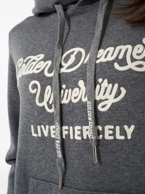Golden Goose embroidered-logo hoodie - Grey