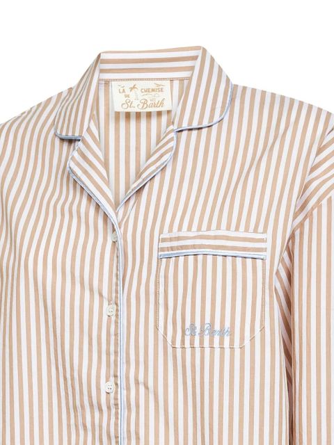 MC2 Saint Barth striped-pattern piping-detailing shirt - Neutrals