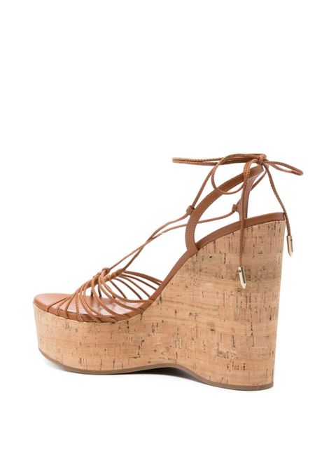 Aquazzura Ritmo lace-up platform sandals - Brown