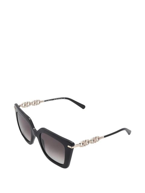 Ferragamo logo-plaque square-frame sunglasses - Black