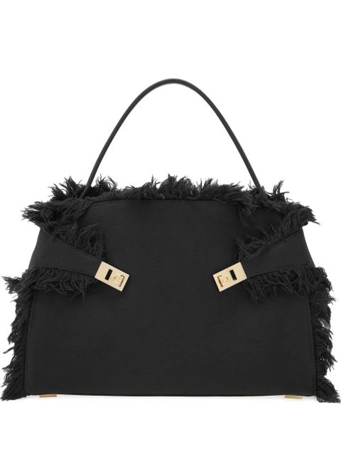 Ferragamo large Hug fringe-detail shoulder bag - Black - zdjęcie produktu nr 1