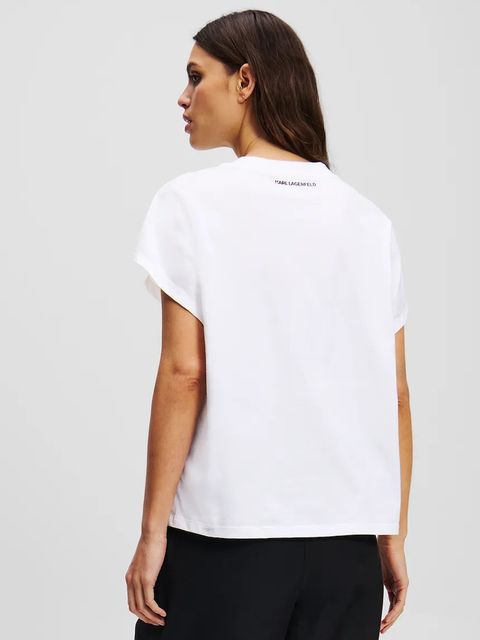 Karl Lagerfeld t-shirt bawełniany IKON AQUARELLE damski kolor biały A2W17115 - zdjęcie produktu nr 2