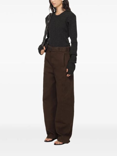 LEMAIRE detachable-sleeve dress - Brown