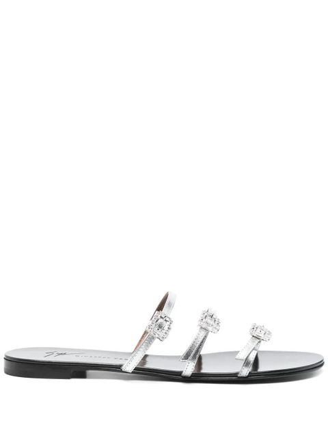 Giuseppe Zanotti Himari flat sandals - Silver - zdjęcie produktu nr 1