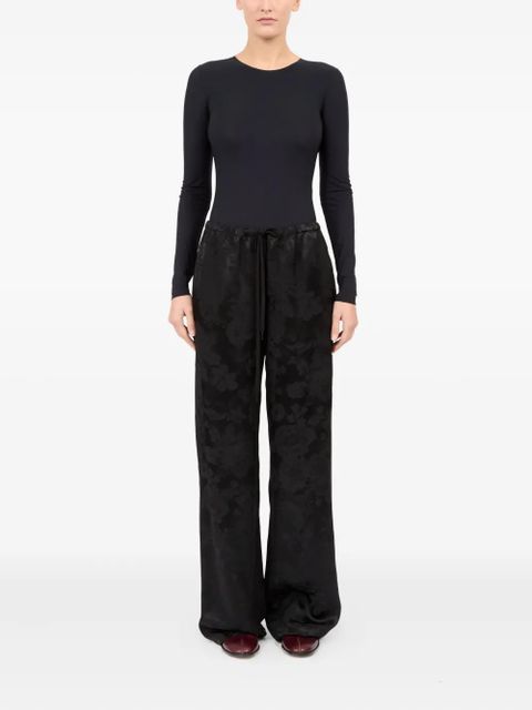 MM6 Maison Margiela floral-jacquard trousers - Black - zdjęcie produktu nr 2
