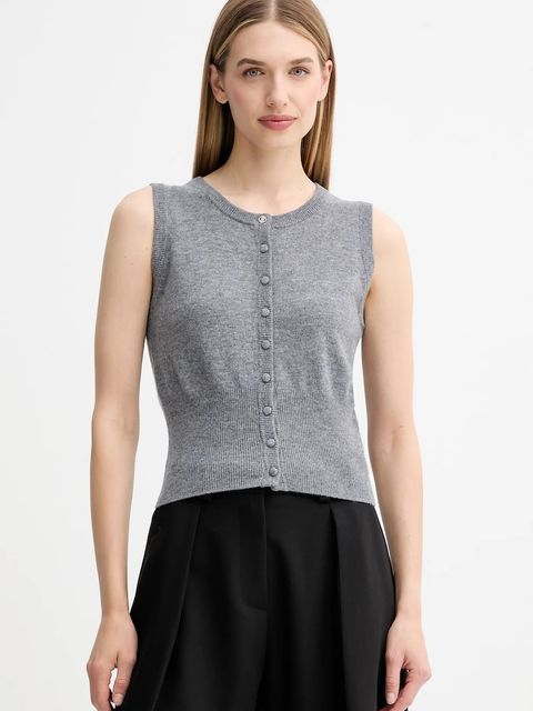 Fracomina kamizelka wełniana damski kolor szary lekki FR25WJ5008K47301 - zdjęcie produktu nr 1