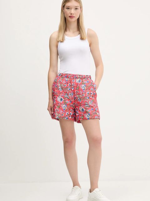 adidas Originals szorty Liberty damskie kolor różowy wzorzyste high waist JW5196 - zdjęcie produktu nr 2