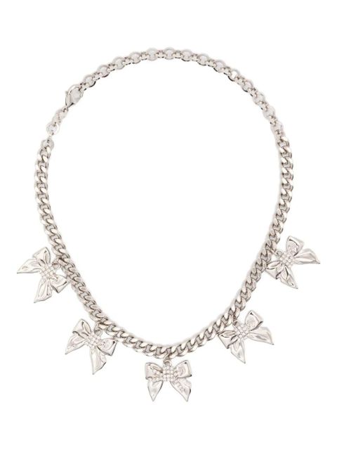 Alessandra Rich bow-embellished necklace - Silver - zdjęcie produktu nr 1