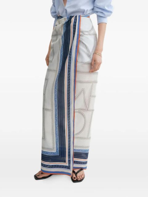 TOTEME monogram-print sarong - White
