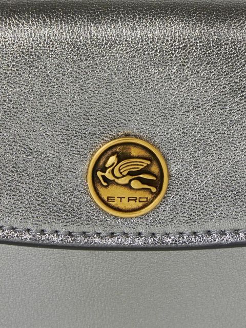ETRO metallic leather cardholder - Silver