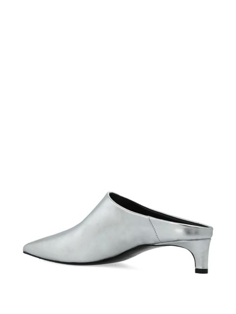 Jil Sander metallic-leather pointed-toe mules - Silver