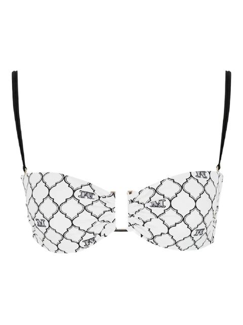 Max Mara Alicia monogram-ruffled bandeau bikini top - White - zdjęcie produktu nr 1