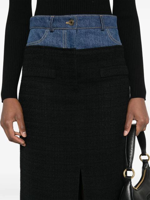 SANDRO panelled midi skirt - Black