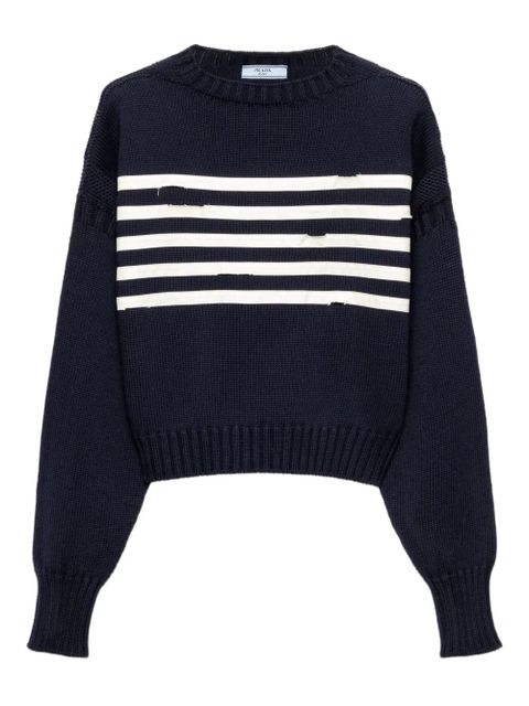 Prada striped cotton sweater - Blue - zdjęcie produktu nr 1