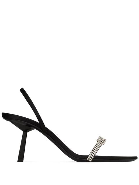Saint Laurent Rendez-Vous 75mm leather sandals - Black