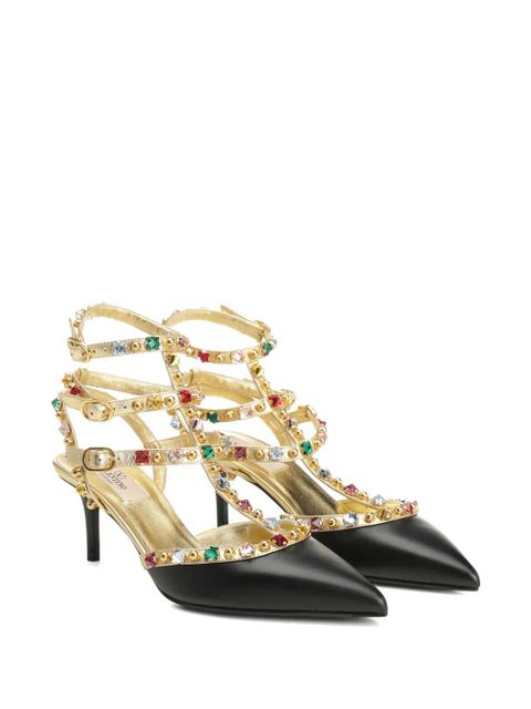 Valentino Garavani embellished T-bar sandals - Black - zdjęcie produktu nr 2