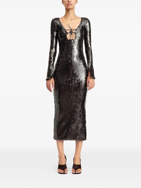 16Arlington Solaria sequin midi dress - Brown - zdjęcie produktu nr 2