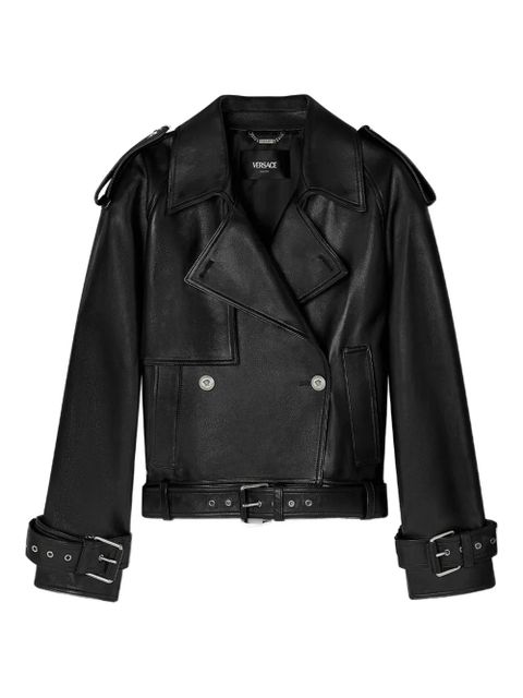 Versace belted leather jacket - Black - zdjęcie produktu nr 1