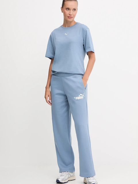Puma spodnie dresowe damskie kolor niebieski z aplikacją 688081