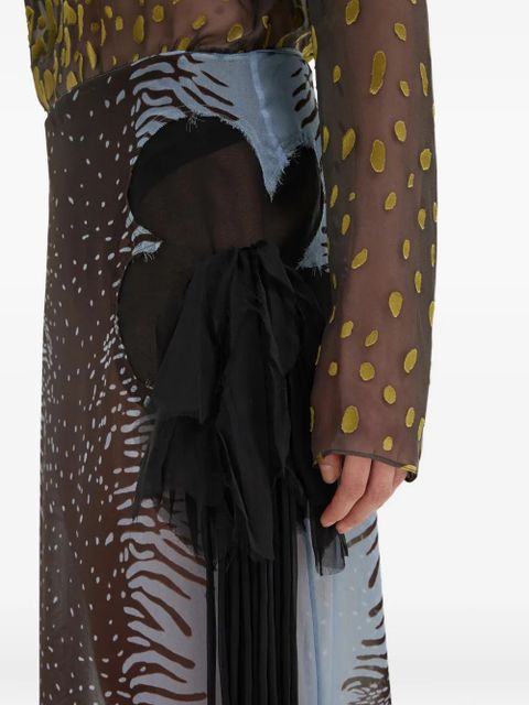 Ferragamo skirt with flower detail - Brown