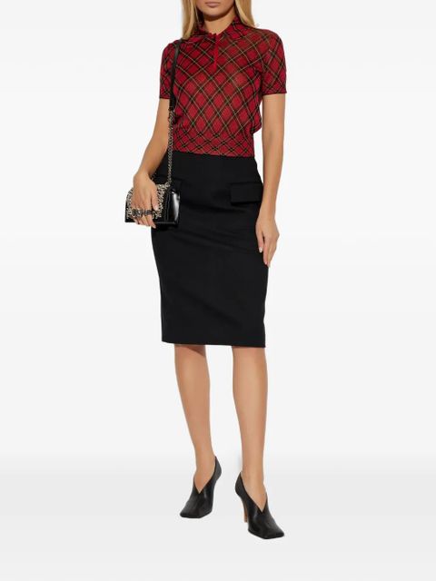 Alexander McQueen argyle button polo top - Red - zdjęcie produktu nr 2