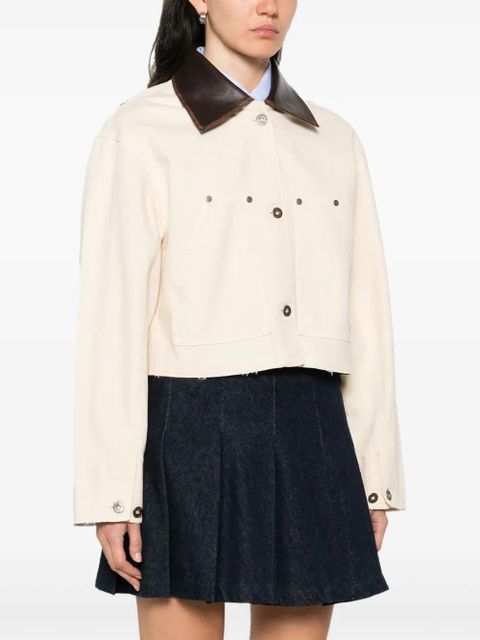SANDRO contrasting-collar jacket - Neutrals
