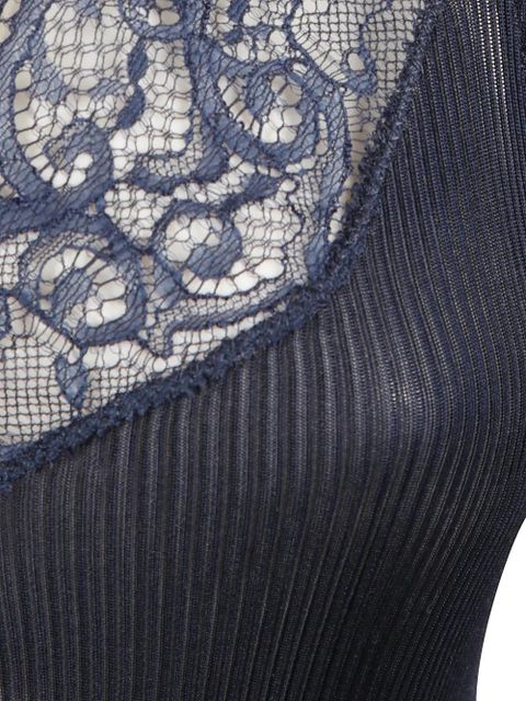 Saint Laurent scalloped lace V-neck dress - Blue - zdjęcie produktu nr 2