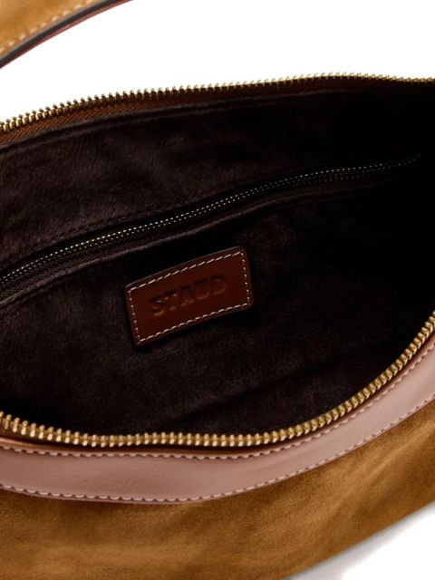 STAUD suede zip-top satchel - Brown