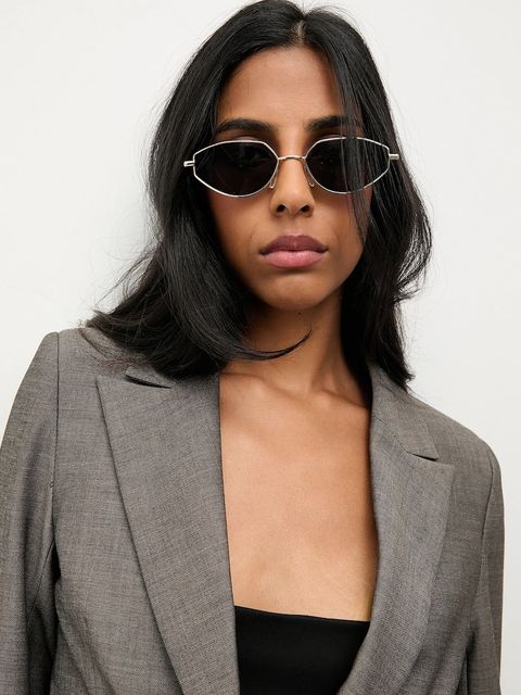 Answear.LAB marynarka kolor szary jednorzędowa gładka