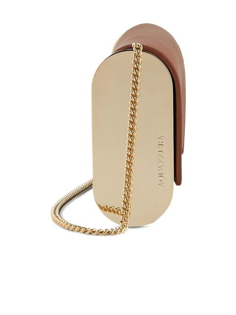 Aquazzura metallic-top leather shoulder bag - Brown