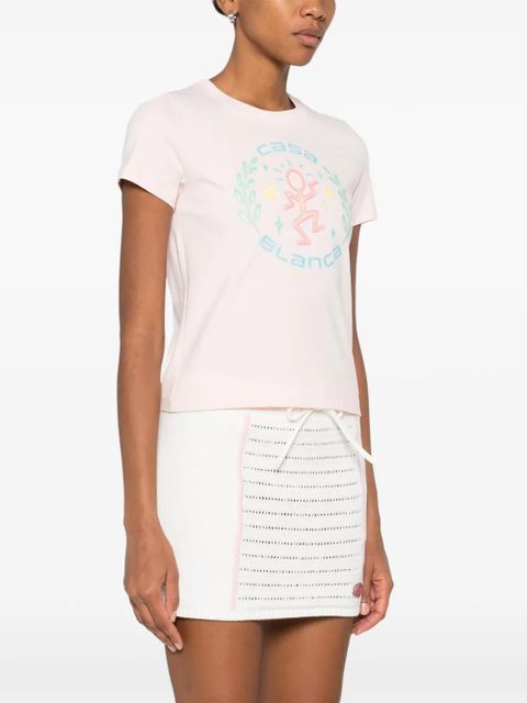 Casablanca graphic cotton T-shirt - Pink