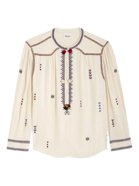 MARANT ÉTOILE Pelson embroidered blouse - Neutrals - zdjęcie produktu nr 1