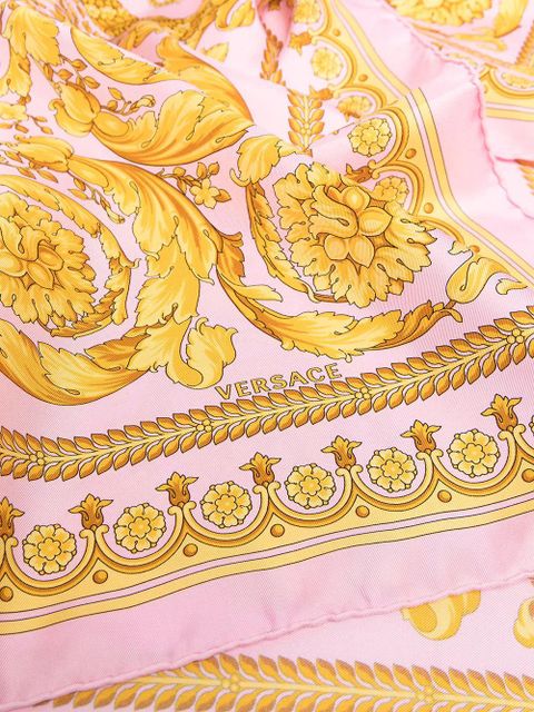 Versace Barocco-print silk foulard - Pink