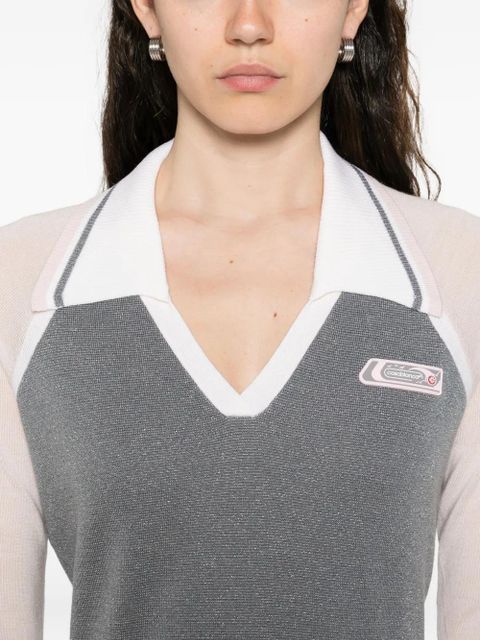 Casablanca Tennis long-sleeved polo top - Silver