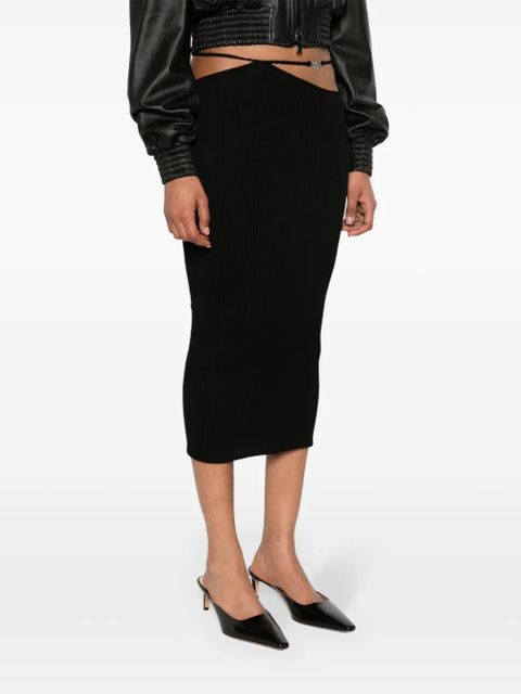 AMIRI strap-detail pencil midi skirt - Black