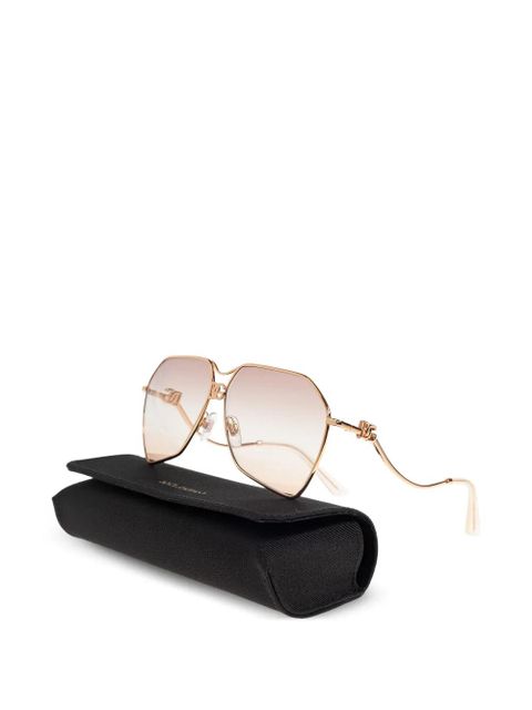 Dolce & Gabbana geometric-frame metal sunglasses - Gold