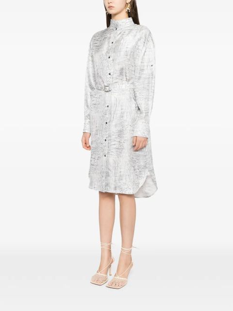 Ferragamo belted buttoned-up shirt dress - White - zdjęcie produktu nr 2