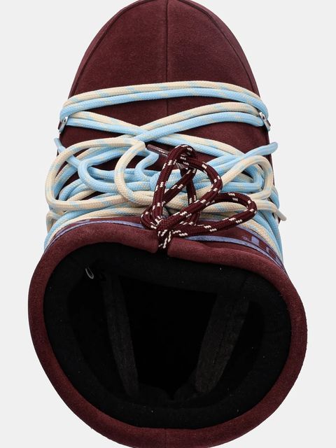 Moon Boot śniegowce MB ICON LOW SUEDE LACES kolor czerwony 80D1409670 D013