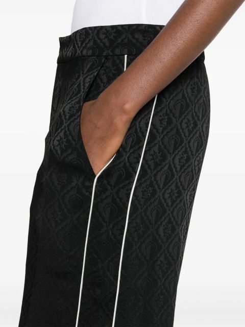 Marine Serre Moon Diamant-jacquard trousers - Black