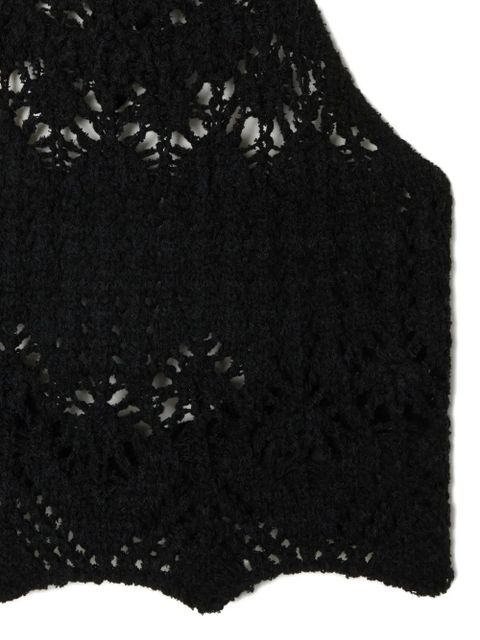 Alanui Lagoon Romance crochet halterneck top - Black